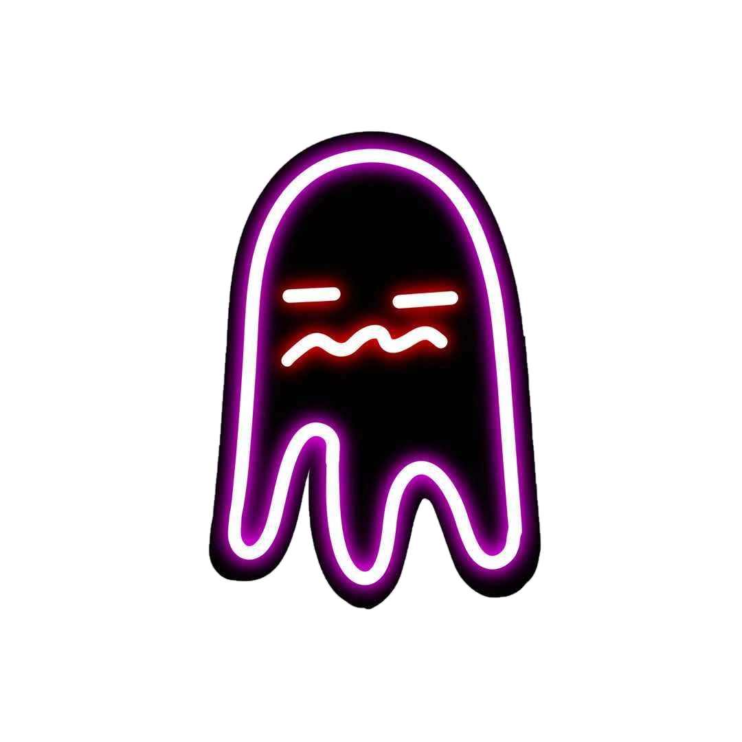 Neon Bored ghost Sticker